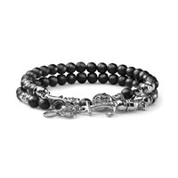 Bracciale Maria Cristina Sterling Uomo Saint Due Giri in Argento Pietre dure G2381 - G2381